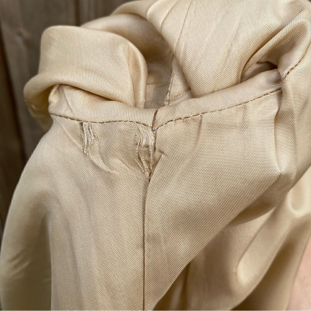 Vintage Toffs Wool Beige Single Button Closure Chevron Woman’s Blazer - Picture 10 of 10